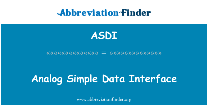 ASDI: 模拟简单的数据接口