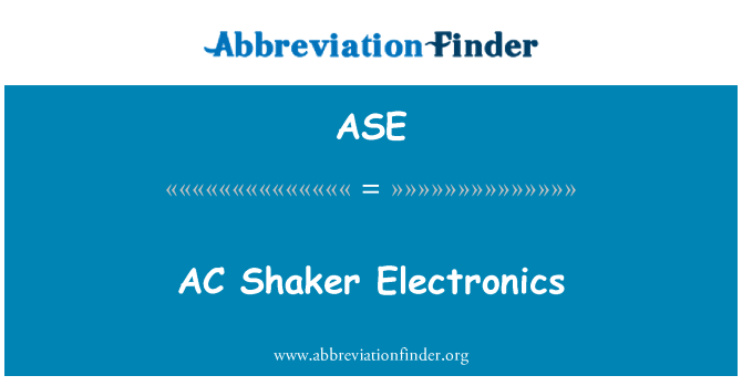 ASE: AC Shaker Electronics