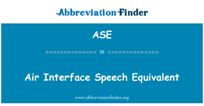 ASE: เครื่องอินเตอร์เฟซเสียงเทียบเท่า