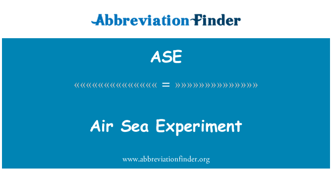 ASE: 海气实验