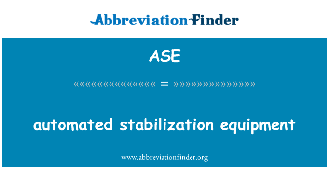 ASE: apparecchiature automatizzate di stabilizzazione