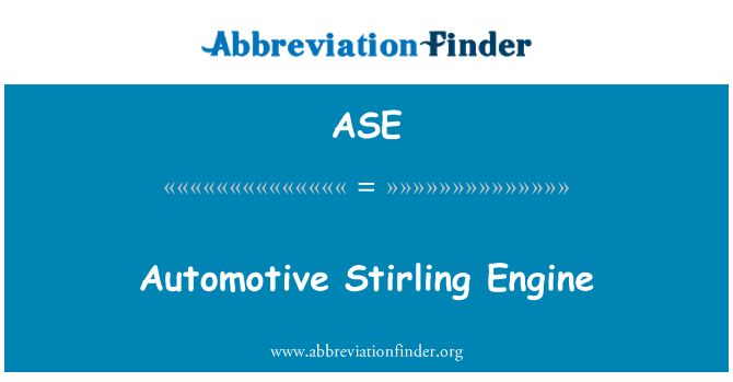 ASE: Moteur Stirling automobile