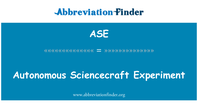 ASE: Arbrawf Sciencecraft ymreolaethol
