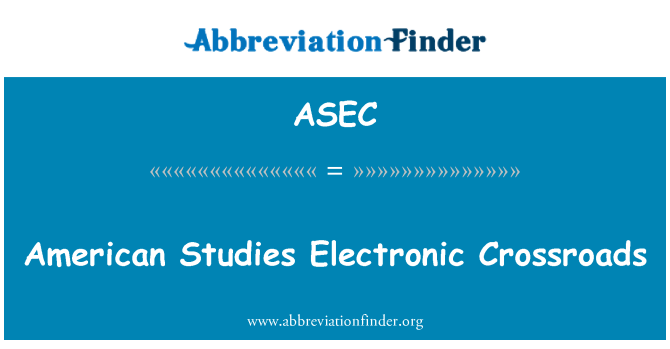 ASEC: Amerikai tanulmányok elektronikus Crossroads