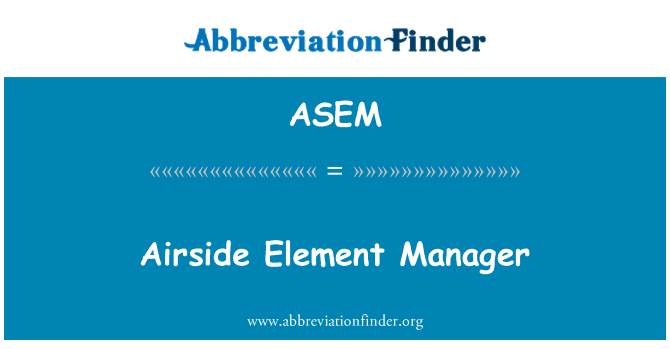 ASEM: Provozní Manager prvek