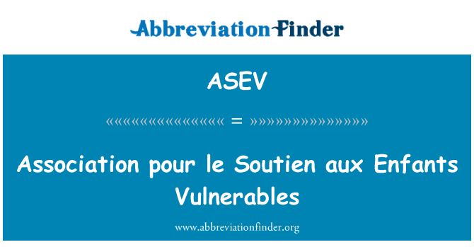 ASEV: Asociace pour le Soutien aux Enfants Vulnerables