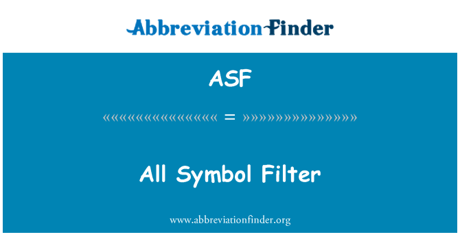 ASF: Alla symbolen Filter