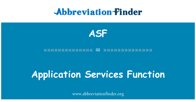 ASF: Fungsi perkhidmatan aplikasi