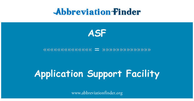 ASF: 應用程式支援設施