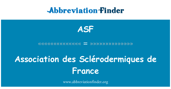 ASF: Des Association Sclérodermiques de France