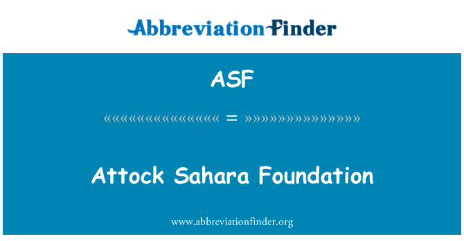 ASF: Fundació d'Attock Sàhara