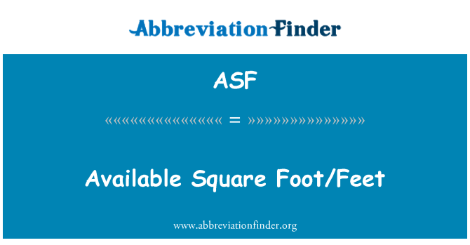 ASF: Pied/pieds carrés disponibles