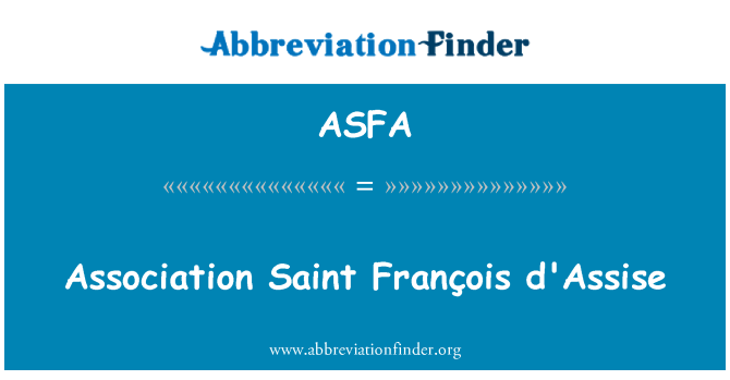 ASFA: Association Saint François d'Assise