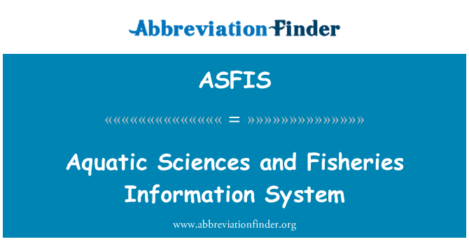 ASFIS: מדעי ומערכת מידע הדיג