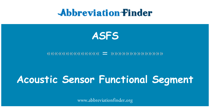 ASFS: Sensore acustico segmento funzionale