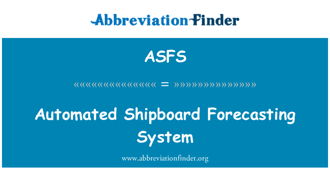 ASFS: Bordo automatizzato sistema di previsione