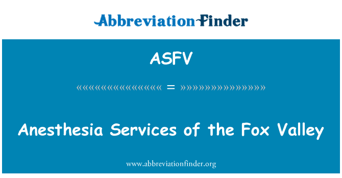 ASFV: שירותי הרדמה של העמק פוקס