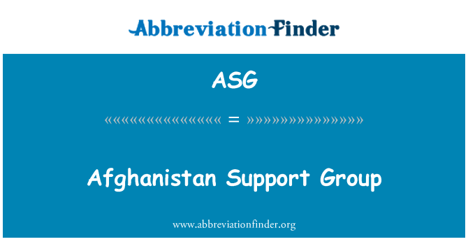 ASG: Afghánistán podporu skupiny
