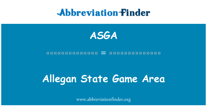 ASGA: Herní oblast Allegan státu