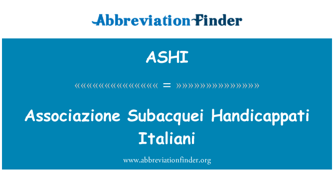 ASHI: Associazione Subacquei Handicappati Italiani