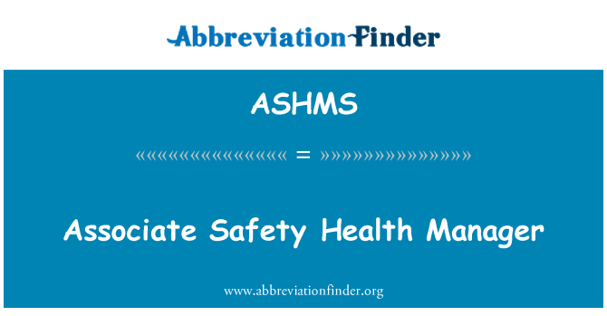 ASHMS: Associer sekirite sante direktè