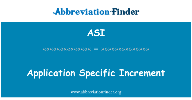 ASI: Incremento específico de aplicativo