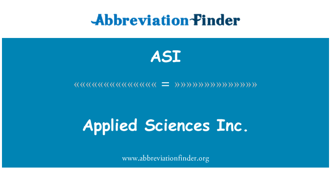 ASI: Applied Sciences Inc.