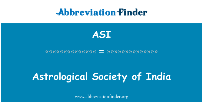 ASI: Sociedad astrológica de la India