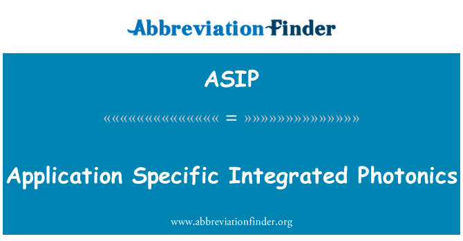 ASIP: الضوئيات المتكاملة محددة التطبيقات