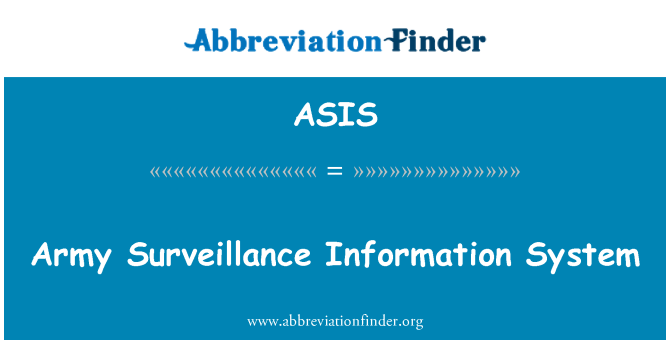 ASIS: Enfòmasyon sistèm de sivèyans lame