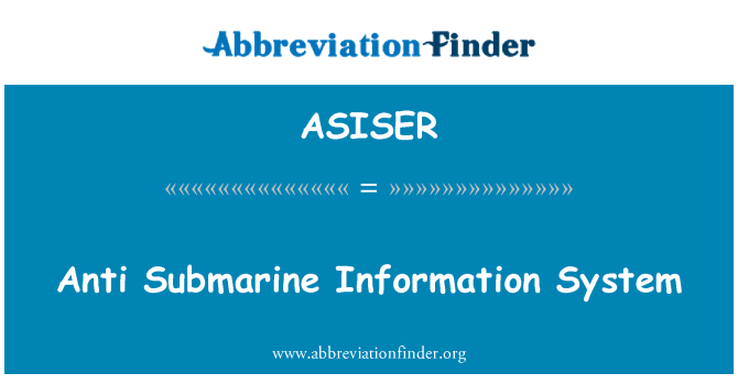ASISER: Anti ponorka informační systém