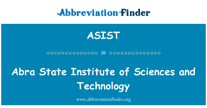 ASIST: Abra State Institute of Sciences and Technology