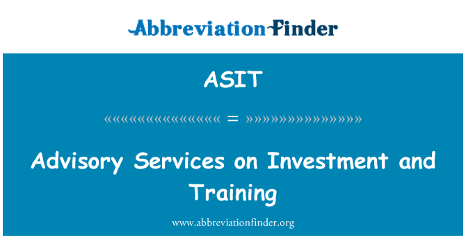 ASIT: Svetovalne storitve za naložbe in usposabljanje