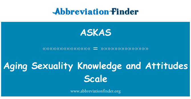 ASKAS: סולם עמדות וידע המיניות הזדקנות