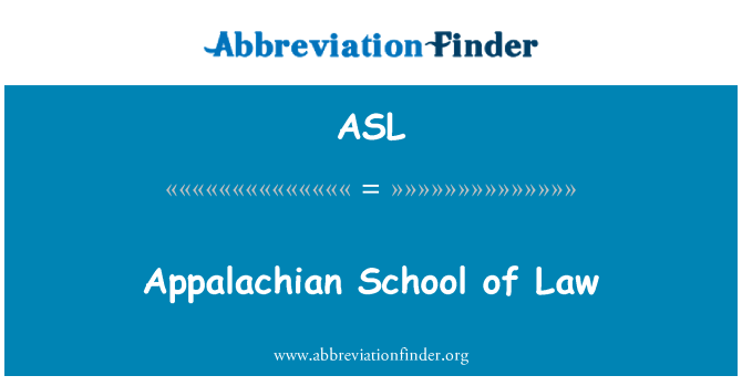 ASL: Appalachian Facultatea de drept