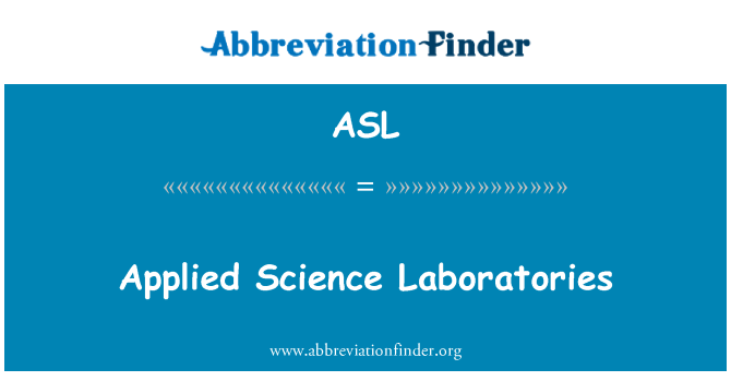 ASL: Syans aplike Laboratoires