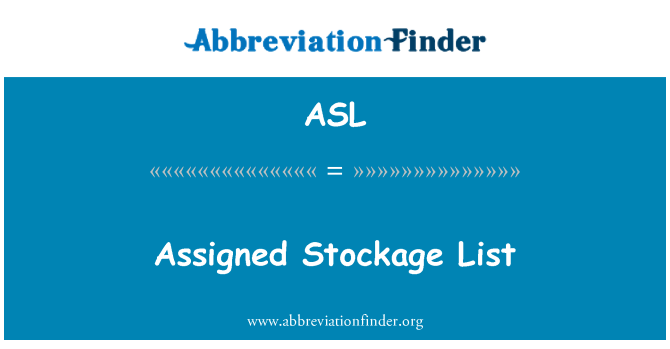 ASL: تفویض کردہ سٹوککاج کی فہرست