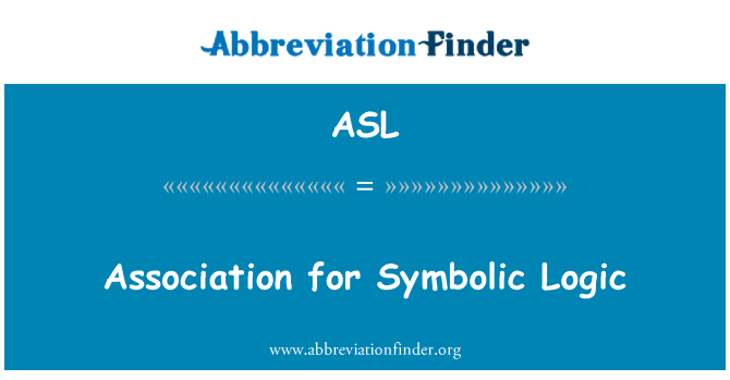 ASL: Vereniging voor symbolische logica