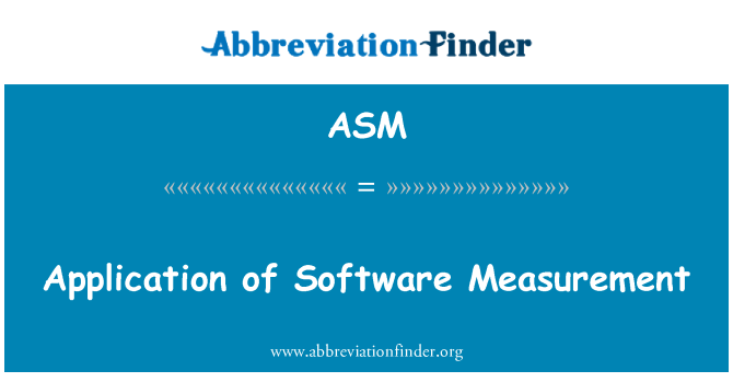 ASM: Aplikace Software měření