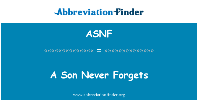 ASNF: A Son Never Forgets