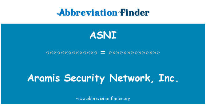 ASNI: آراماس سیکورٹی نیٹ ورک, انکا.