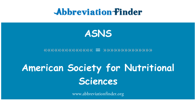 ASNS: Is-soċjetà Amerikana għall-xjenzi nutrizzjonali