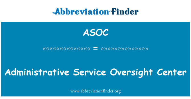 ASOC: Upravni nadzor servis