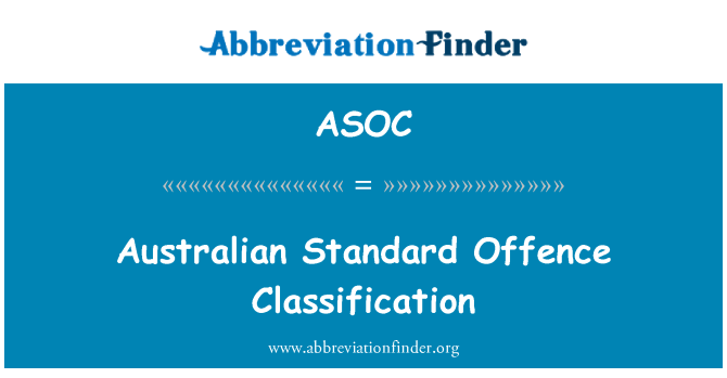 ASOC: Australský standardní trestný čin klasifikace