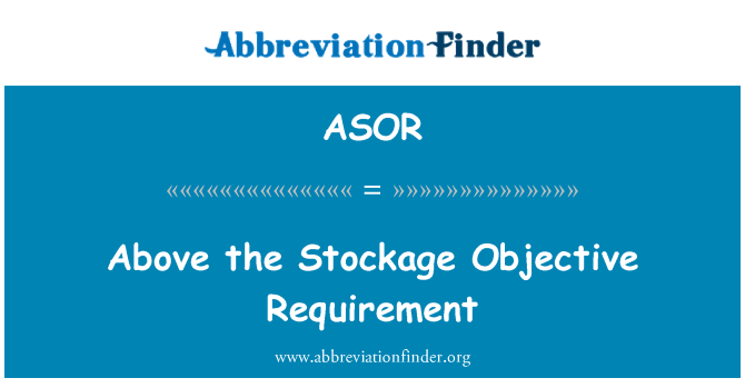 ASOR: Pi wo pase tout egzijans objèktif Stockage