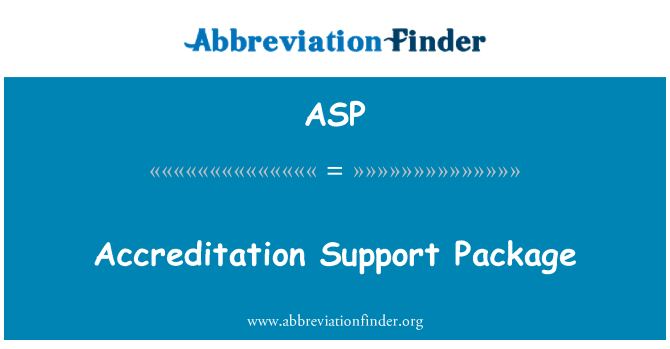 ASP: แพคเกจการรับรองสนับสนุน