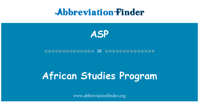 ASP: Afrických štúdií Program