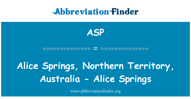 ASP: Alice Springs, diriogaeth ogleddol, Awstralia-Alice Springs