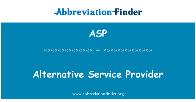 ASP: Proveïdor de serveis alternatius