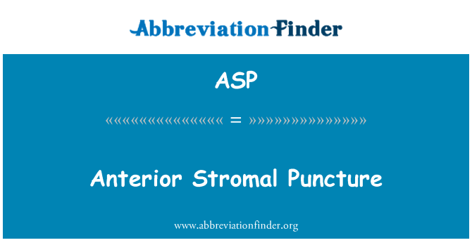 ASP: 앞쪽 Stromal 펑크